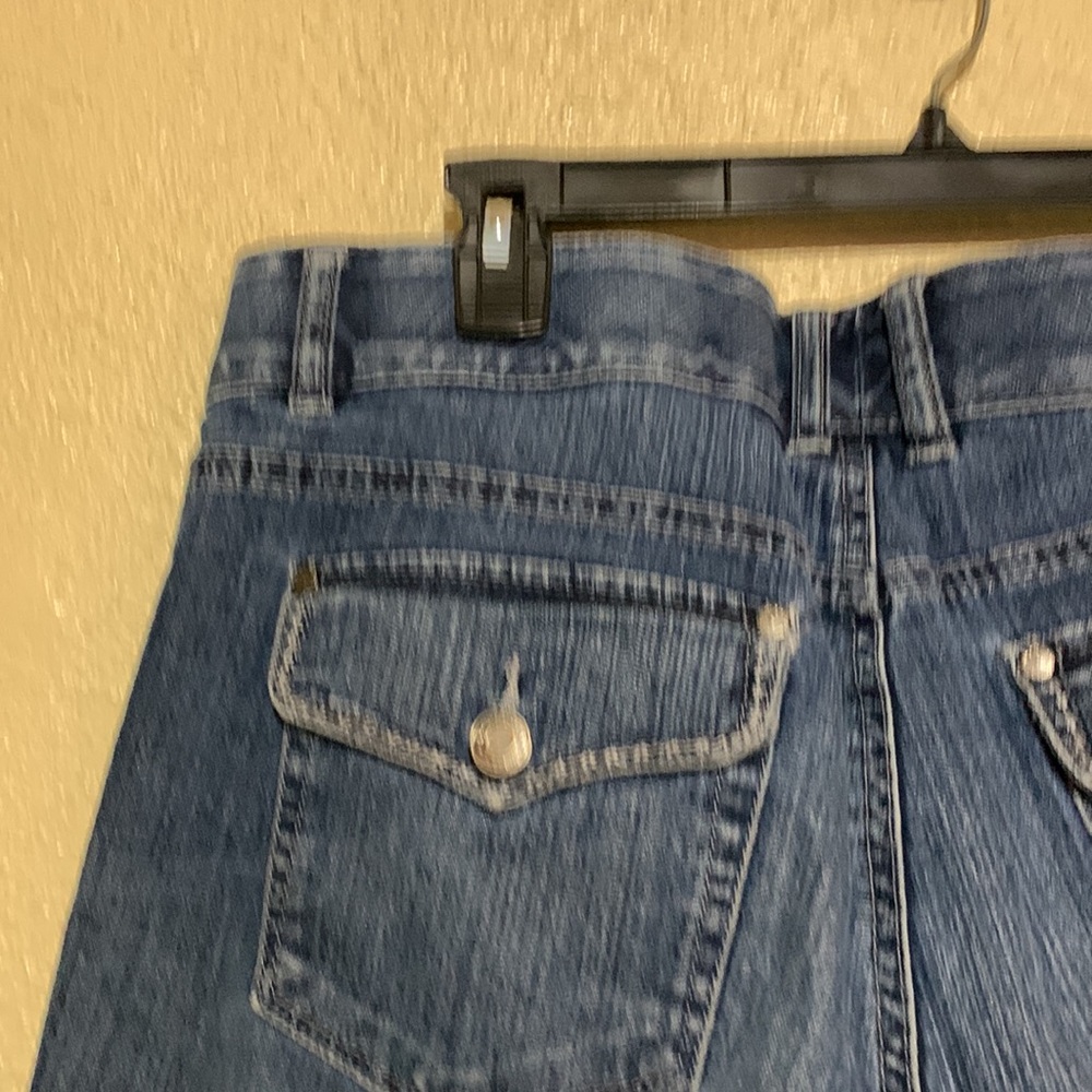 Bandolino Jeans Capris/Ankle Pants 10 Blue Straight Cotton Blend Flap Pockets - Picture 9 of 16